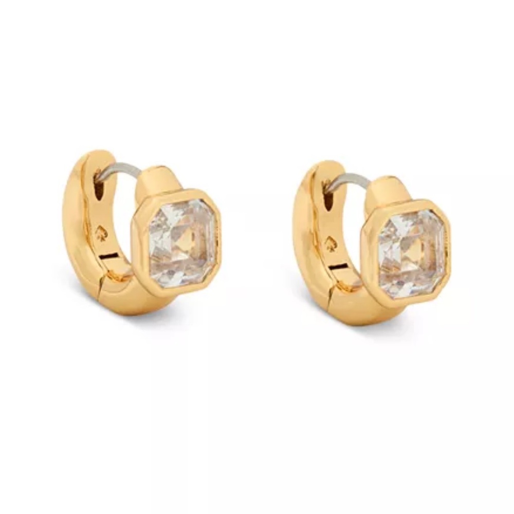 $58 Kate Spade Keep Sparkling Asscher Huggie Earrings - Picture 5 of 5